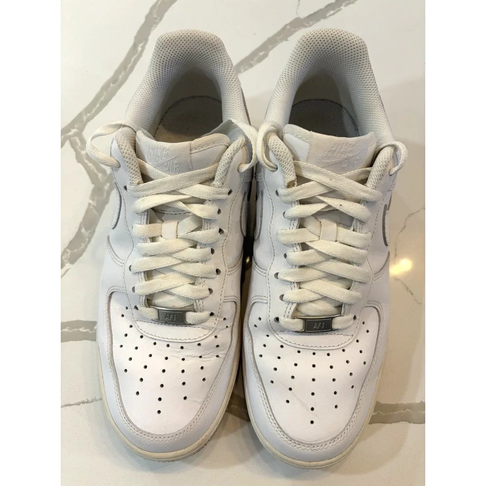 Nike Air Force 1 Low White Men's SZ 8 2019 Sneakers Tennis Shoes, Clean ‎ Dad
